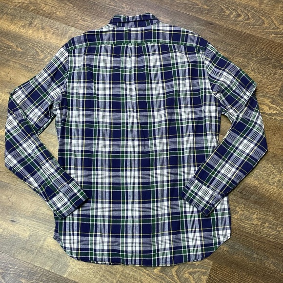 J. Crew Indian Madras Plaid Shirt Mens Large Multicolor Blue Slim Fit Button Up - Picture 11 of 11